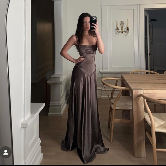 HOUSE OF CB 'Anabella' Smoke Lace Up‎ Maxi Dress NWOT size M